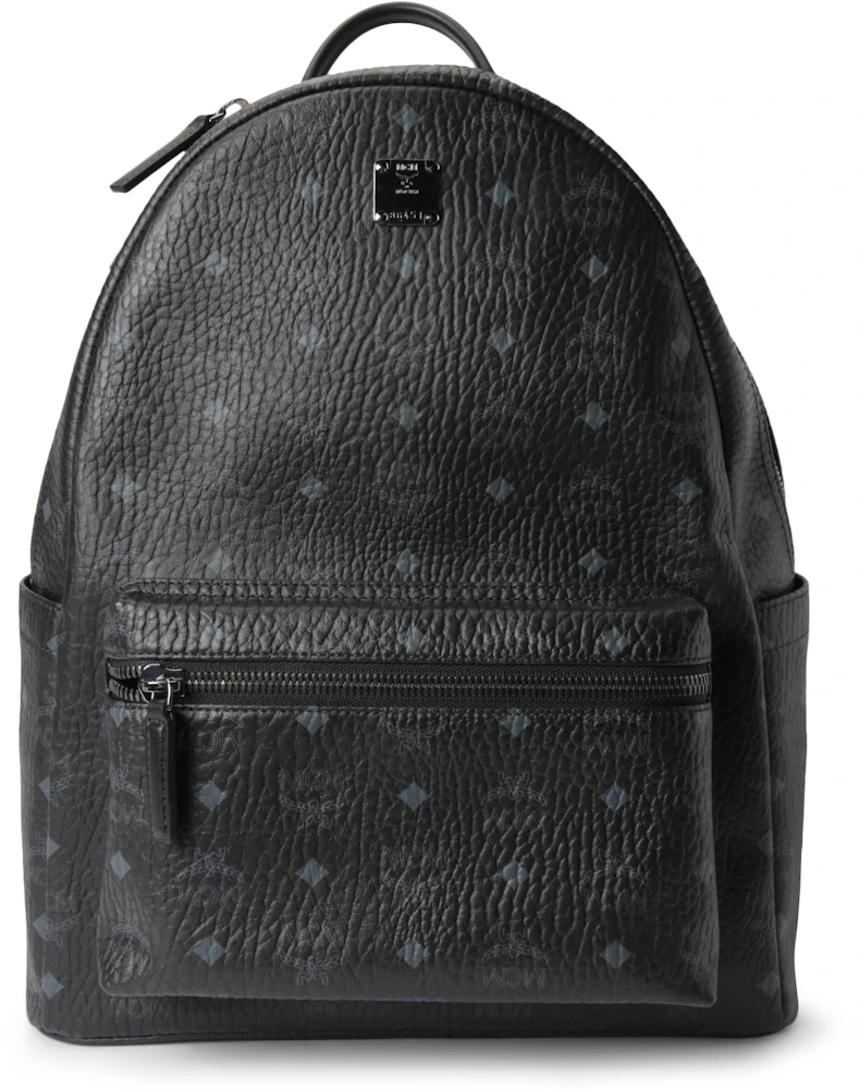 MCM Stark Classic Small Visetos Canvas Backpack Bag Black