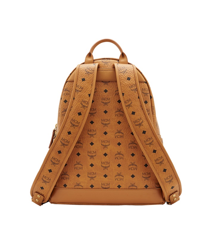 MCM Stark Classic Backpack Visetos Medium Cognac in Coated Canvas