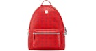 MCM Stark Zaino con borchie laterali Visetos Monogram Candy Rosso