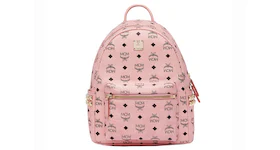 MCM Stark Side Studs Backpack Visetos Small Soft Pink