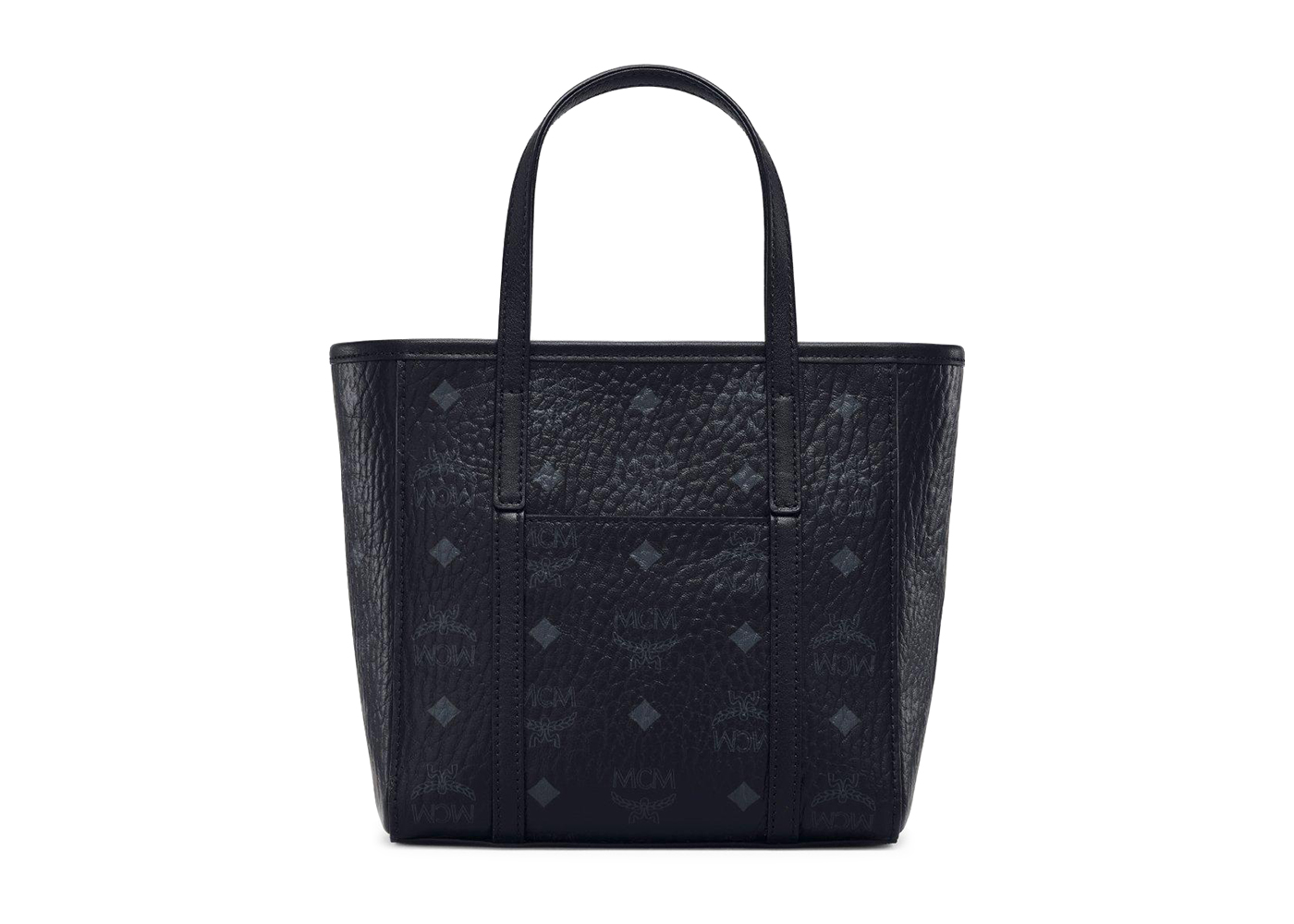 MCM Toni Shopper Mini Visetos Black in Coated Canvas with Silver