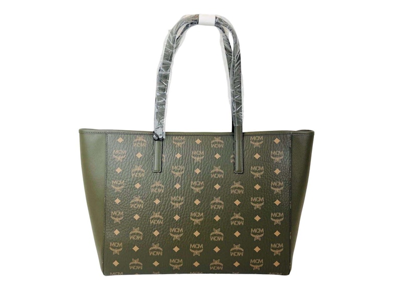 Mcm medium spot discount visetos leather shopper