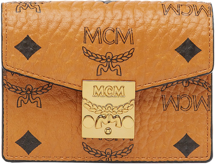 MCM Tracy Leather Small Wallet Mini Black One Size