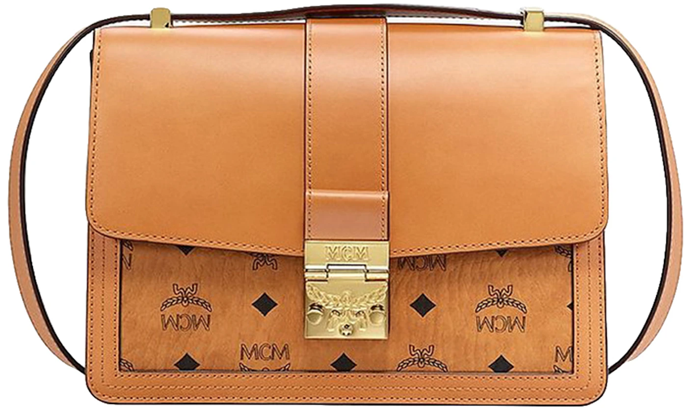 Vintage West Germany MCM Leather Cognac Shoulder Bag / 
