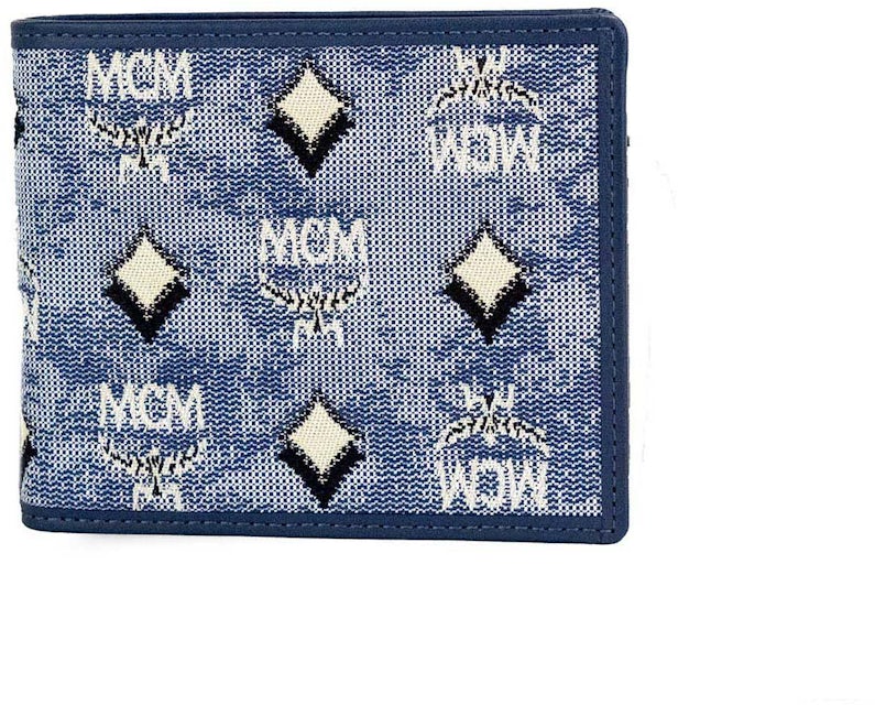 MCM Bifold Wallet Splash Logo Blue
