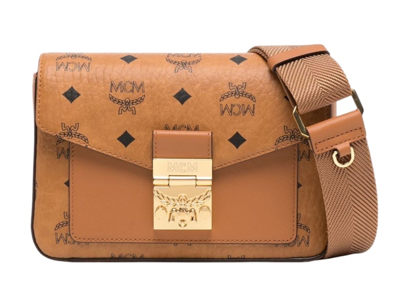 Pre-owned Mcm Viktor Vi Small Crossbody In Cognac