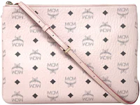 MCM Visetos Monogram Logo Crossbody Bag Pink