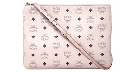 MCM Visetos Monogram Logo Crossbody Bag Pink