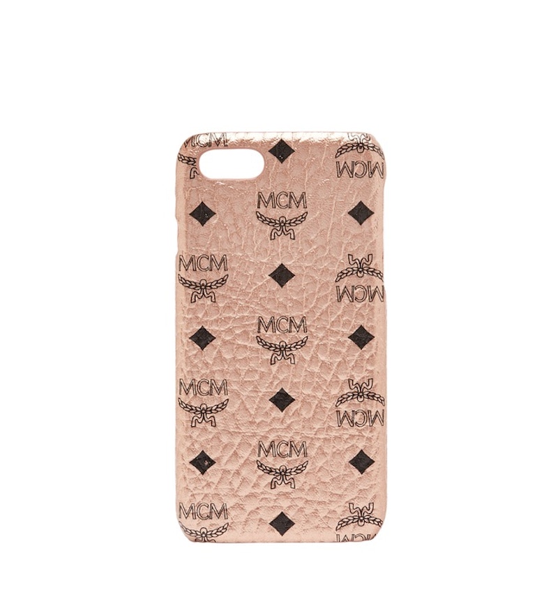 MCM iPhone Case Visetos 6S/7/8 Champagne Gold in Coated Canvas - US