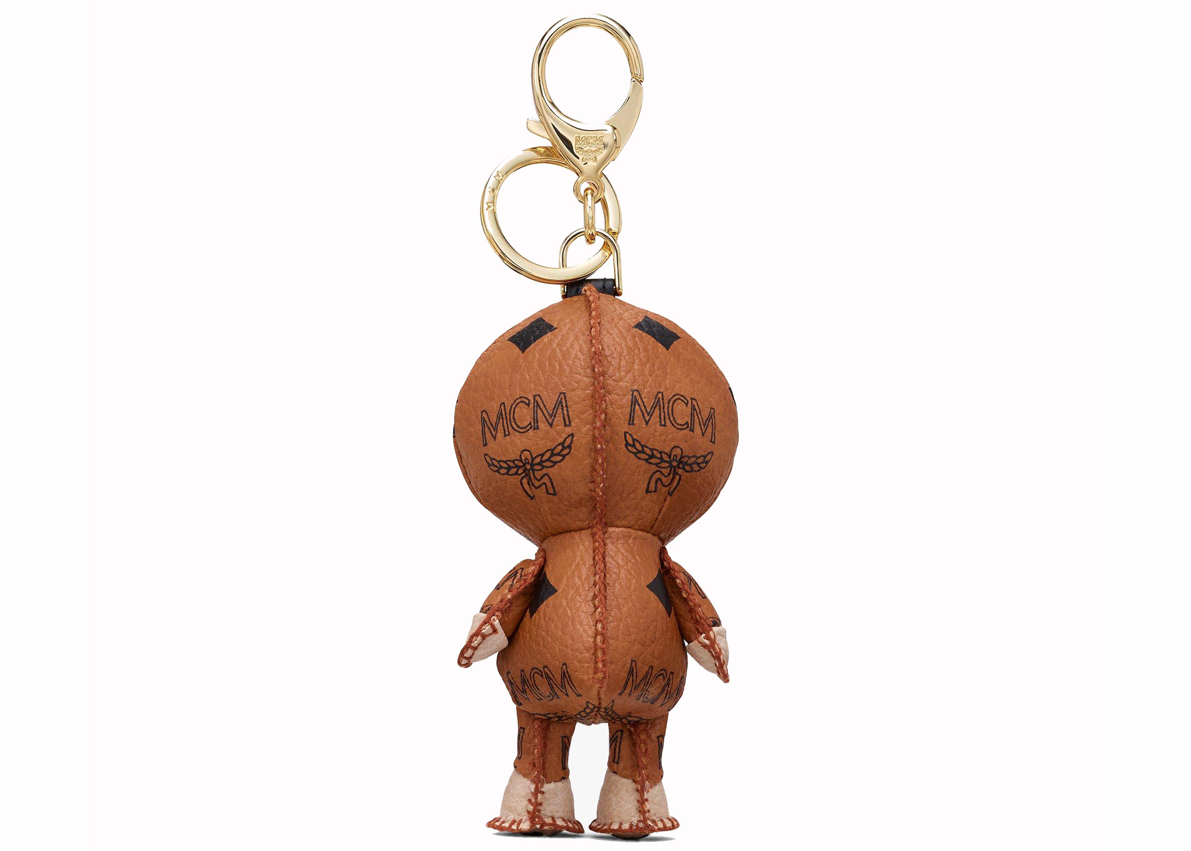 MCM x BAPE Baby Milo Charm Visetos Cognac