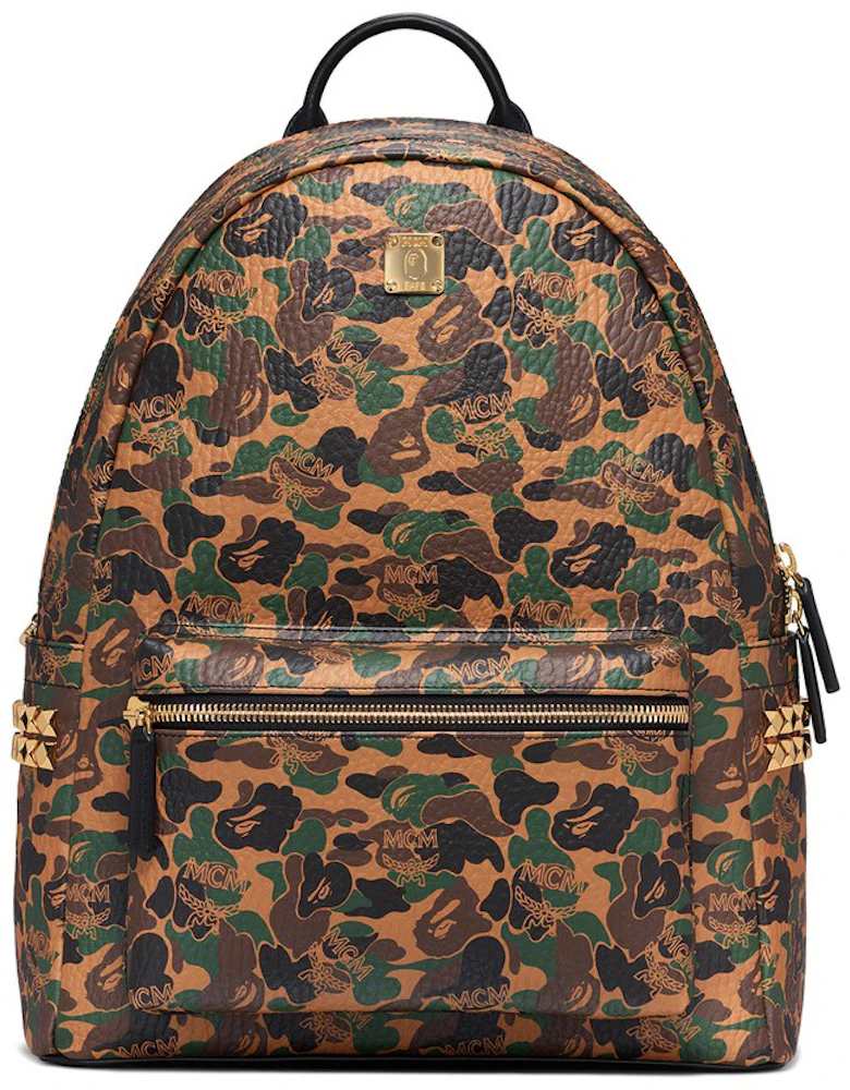 MCM BAPE Limited Collaboration Stark Visetos Camouflage Backpack A BATHING  APE