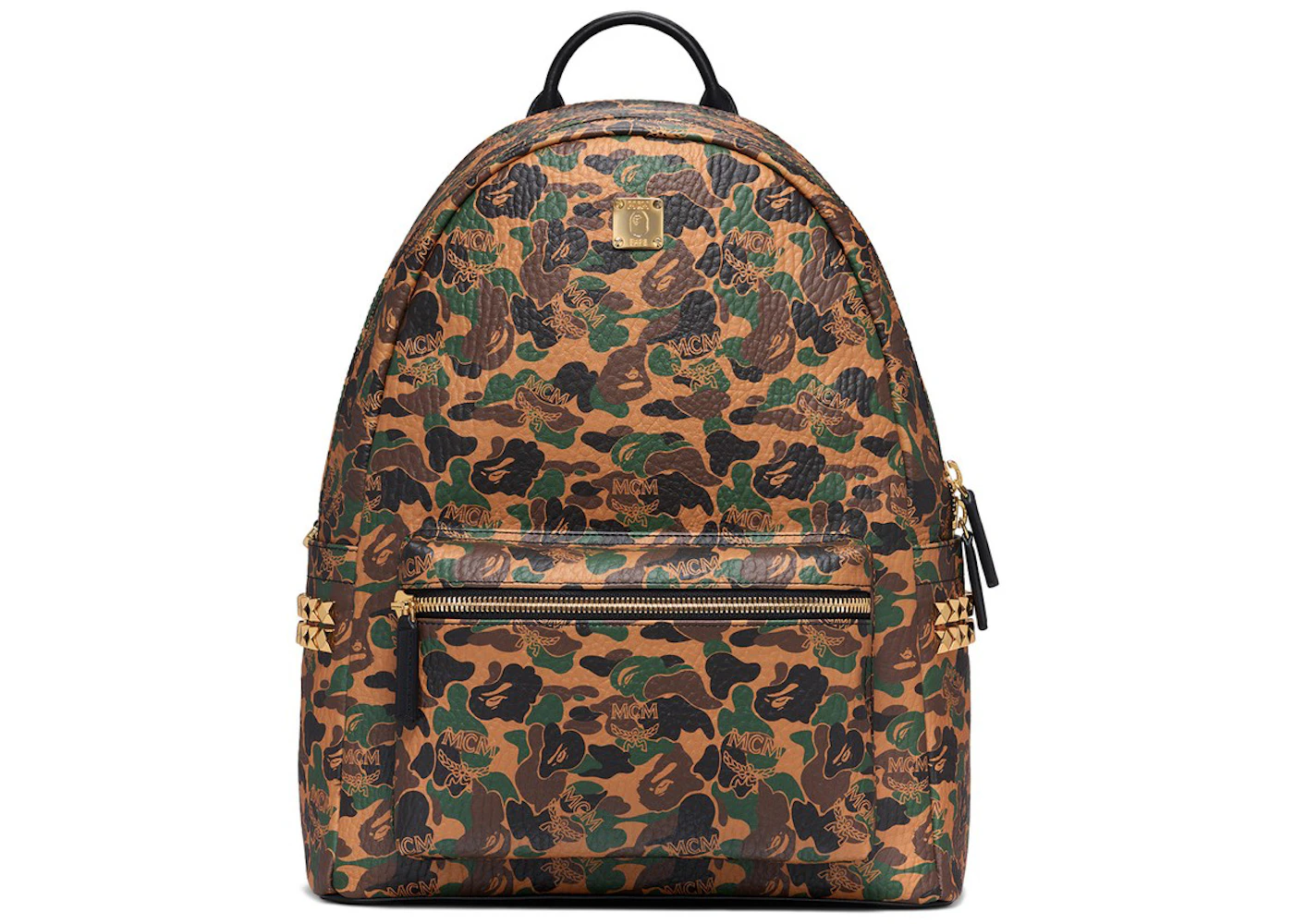 MCM x BAPE Stark Backpack Medium Visetos Camo in Coated Canvas