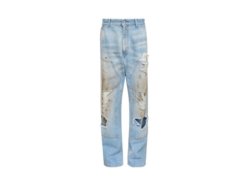 Pre-owned Mm6 Maison Margiela Women's Mm6 5 Pocket Pants In Medium Blue