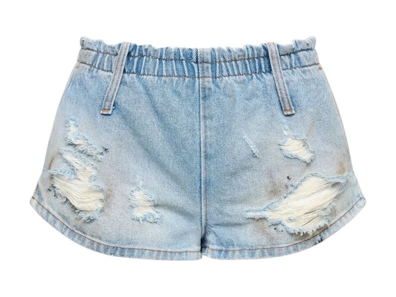 Pre-owned Mm6 Maison Margiela Women's Mm6 Denim Shorts In Medium Blue