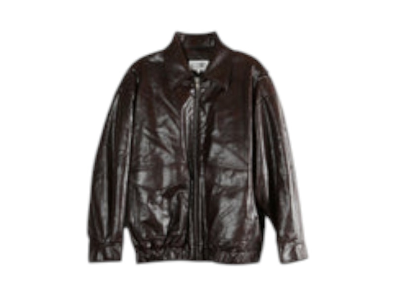 Pre-owned Mm6 Maison Margiela Women's Mm6 Faux Leather Jacket In Burgundy
