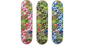 MONKEY 47 x A BATHING APE ABC Camo Skateboard Deck Set Green/Pink/Blue