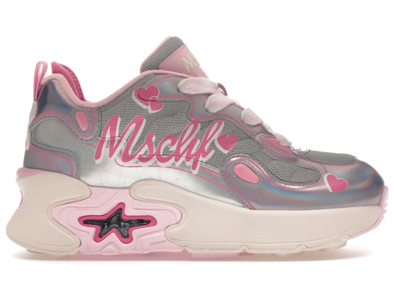 Pre-owned Mschf Men's  Super Baby Olivia Sneakers In White/pink/iridescent