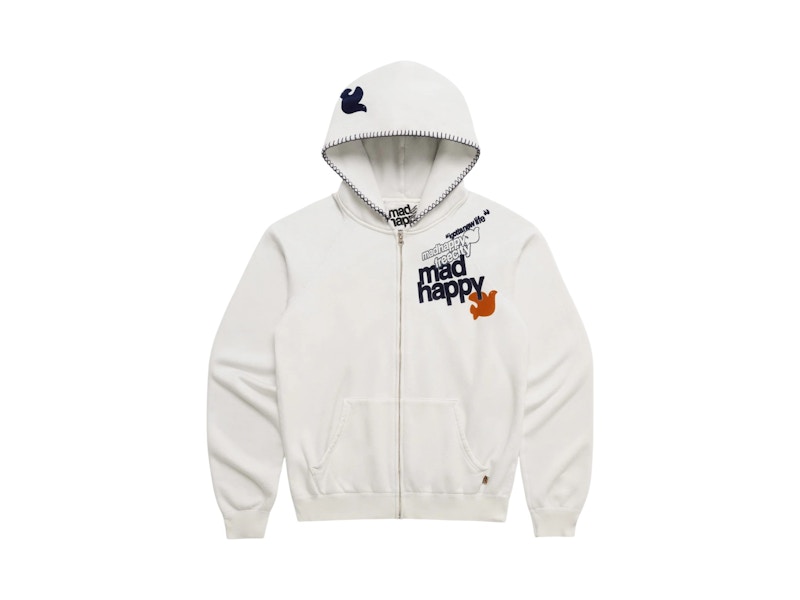 トップス SavoyClothingShop EmbloideryFreeceHoodie Madhappy FREECITY TOGETHERFOREVER Zip up Laundry Whites - US