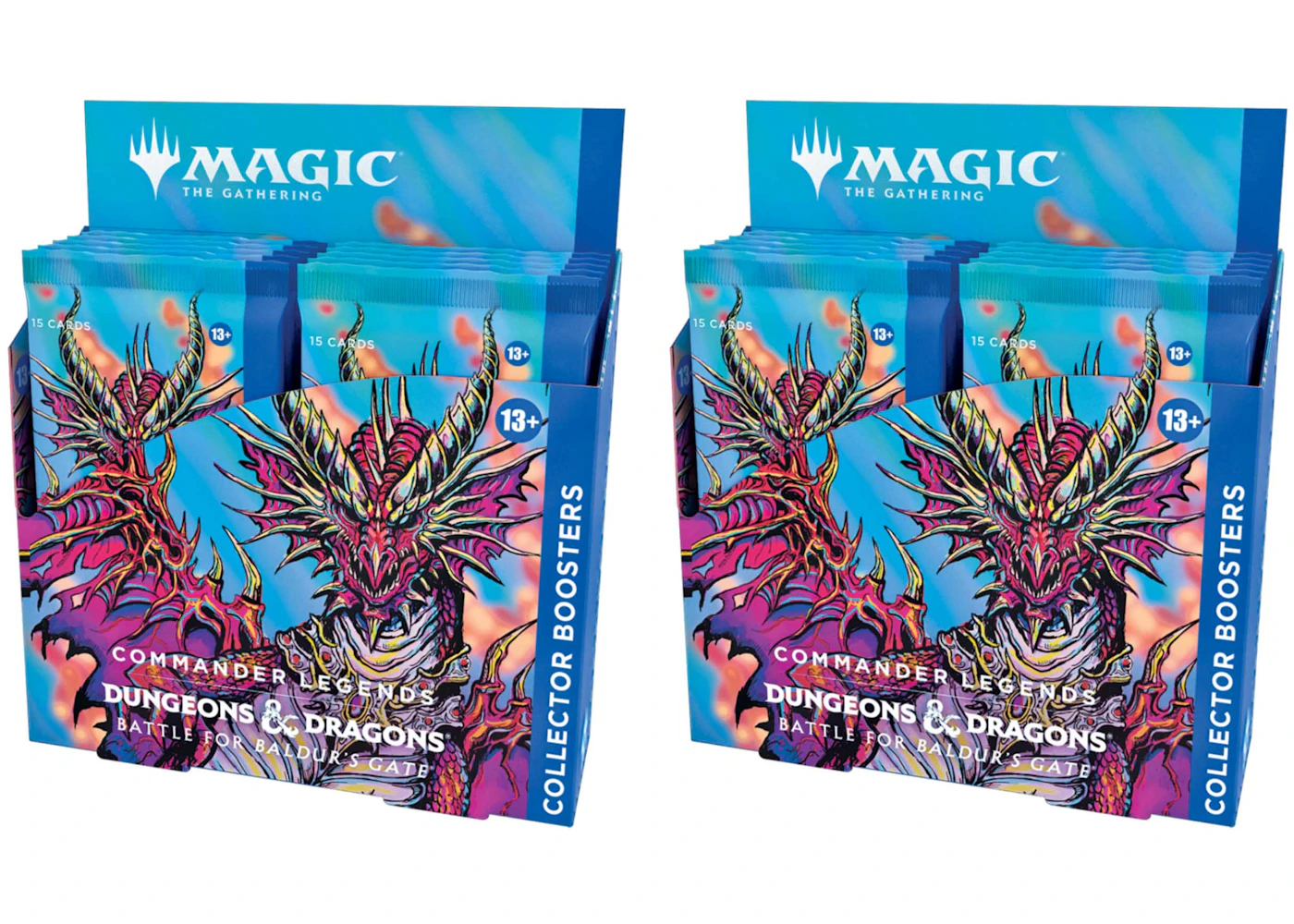 Magic: The Gathering TCG Commander Legends: Battle for Baldur's Gate Collector Booster Box - 12 Packs (180 Cards) 2x Lot - US Magic: The Gathering TCG Commander Legends: Battle for Baldur's Gate Collector Booster Box - 12 Packs (180 Cards) 2x Lot - US
