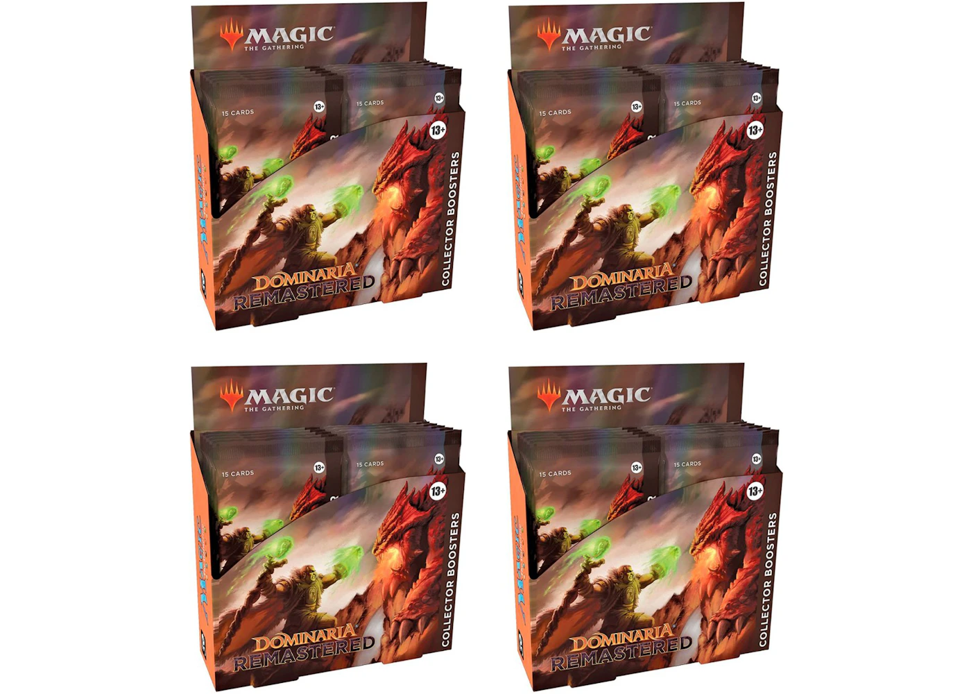 Magic: The Gathering TCG Dominaria Remastered Collector Booster Box 12 Packs (180 Cards) 4x Lot - US Magic: The Gathering TCG Dominaria Remastered Collector Booster Box 12 Packs (180 Cards) 4x Lot - US