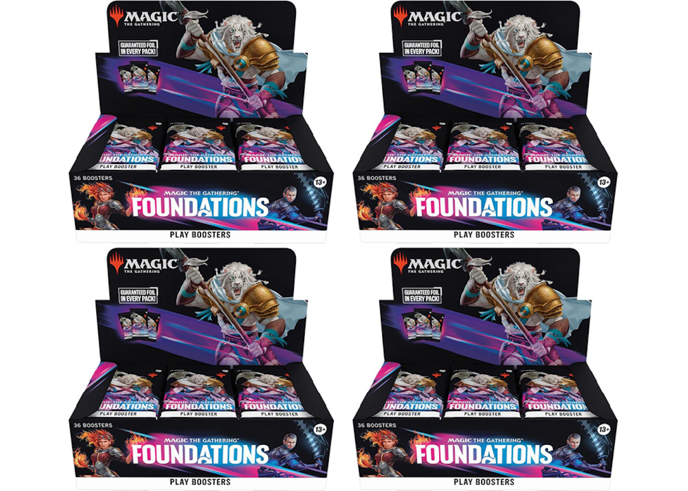 Magic: The Gathering Foundations Play Booster Display Booster Box 4x Lot - US Magic: The Gathering Foundations Play Booster Display Booster Box 4x Lot - US