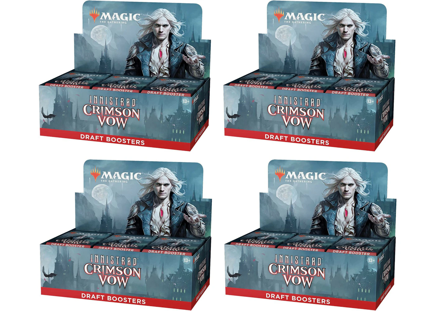 Magic: The Gathering TCG Innistrad: Crimson Vow Draft Booster Box 4x Lot de la Collection - FR Magic: The Gathering TCG Innistrad: Crimson Vow Draft Booster Box 4x Lot de la Collection - FR