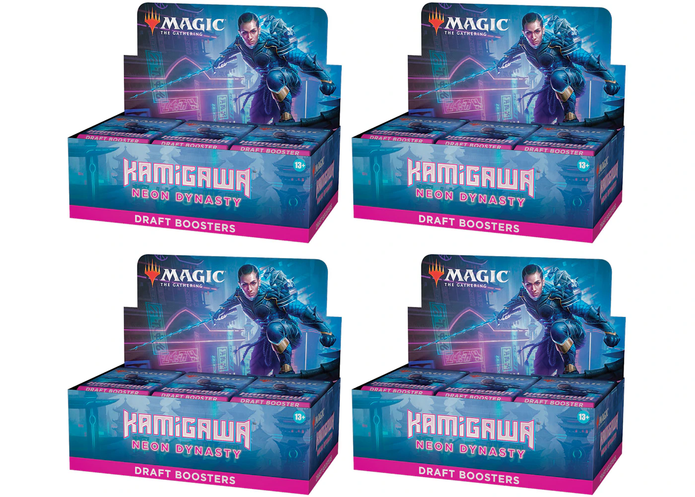 Magic: The Gathering TCG Kamigawa: Neon Dynasty Draft Booster Box (36 Packs) 4x Lot - US Magic: The Gathering TCG Kamigawa: Neon Dynasty Draft Booster Box (36 Packs) 4x Lot - US
