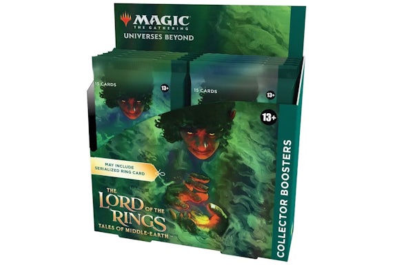 Magic: The Gathering JCC El Señor de los Anillos Cuentos de la Tierra Media Caja de Sobres de Coleccionista 12 Sobres (180 Cartas + Topper)