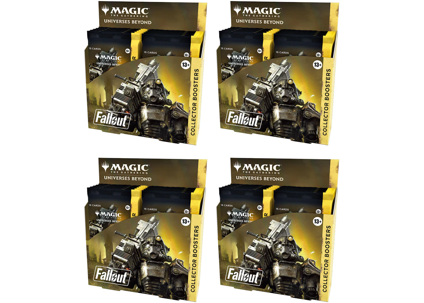 Magic: The Gathering TCG Universes Beyond Fallout Collector Booster Box 4x Lot - US Magic: The Gathering TCG Universes Beyond Fallout Collector Booster Box 4x Lot - US