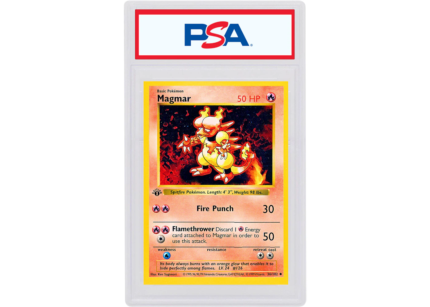 Magmar 1999 Pokemon TCG Base Set 1st Edition #36/102 (PSA or BGS Graded) - 1999 - US Magmar 1999 Pokemon TCG Base Set 1st Edition #36/102 (PSA or BGS Graded) - 1999 - US