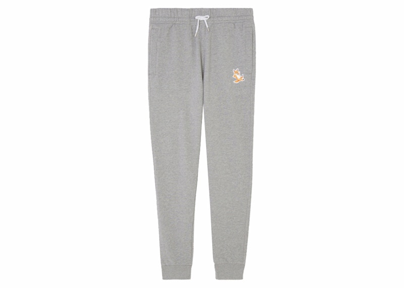 Maison Kitsune Chillax Fox Patch Classic Jog Pants Grey Melange