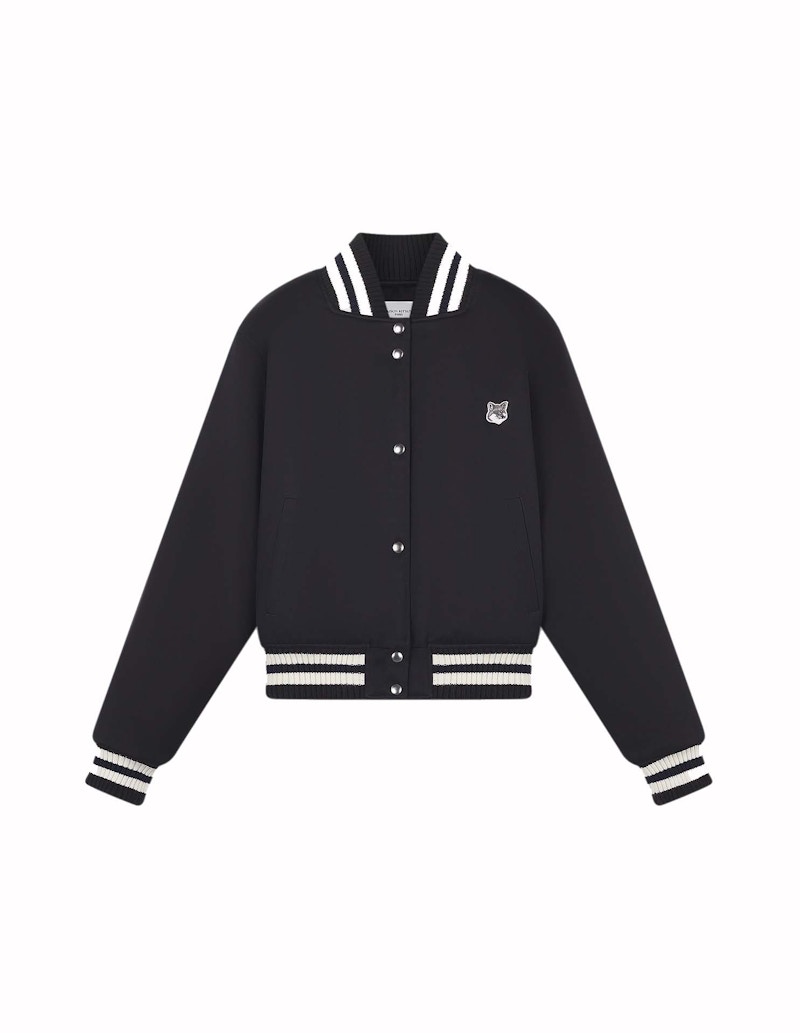 Maison Kitsune Cotton Satin Grey Teddy Blouson Black - FW23 - US