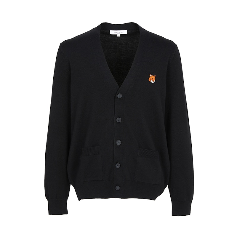 Maison Kitsune Fox Head Cardigan Black メンズ - JP