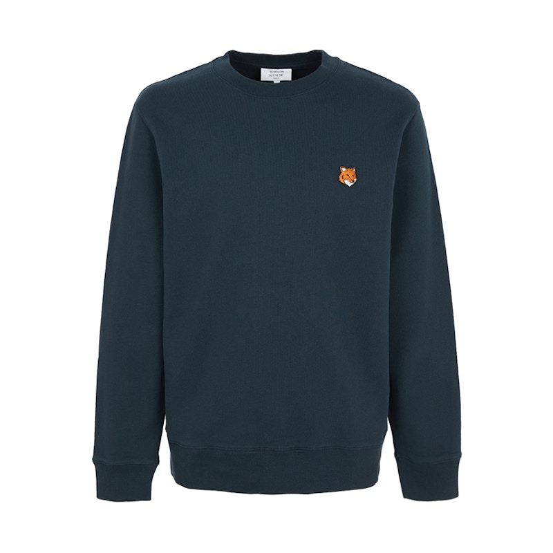 M*u様 Maison Kitusne FOX HEAD SWEATSHIRT Maison Kitsune Fox Head Sweatshirt Navy メンズ - JP