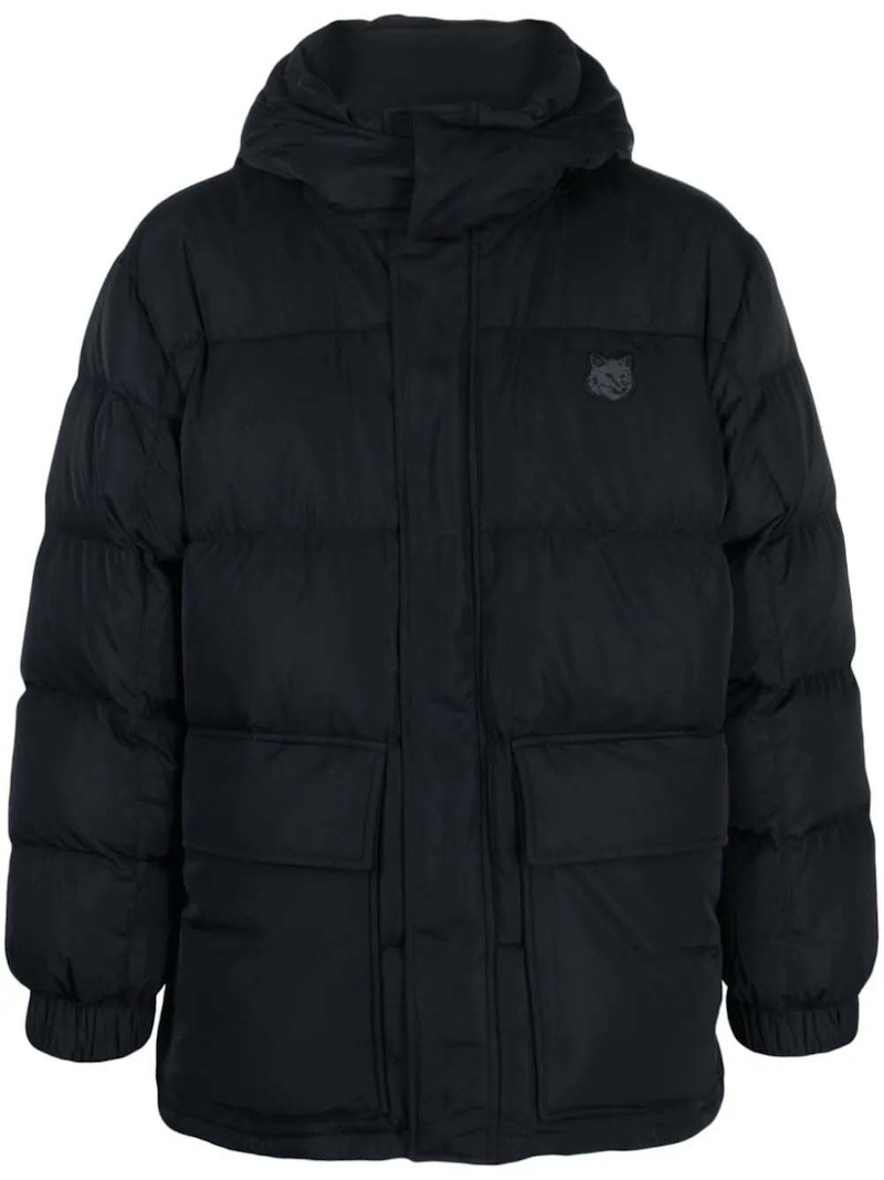 Maison Kitsune Nylon W Tonal Fox Head Patch Hooded Puffer