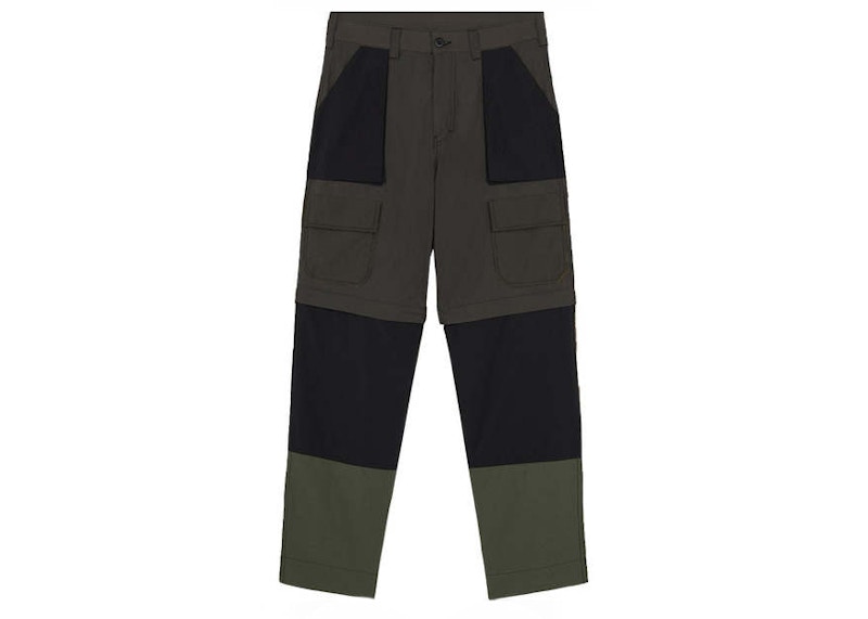 Maison Kitsune Outdoor Convertible Pants Black/Olive Green Men's