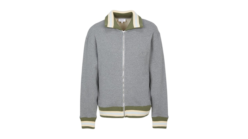 Maison Kitsune Varsity Zip Up Cardigan Gray Men's - US