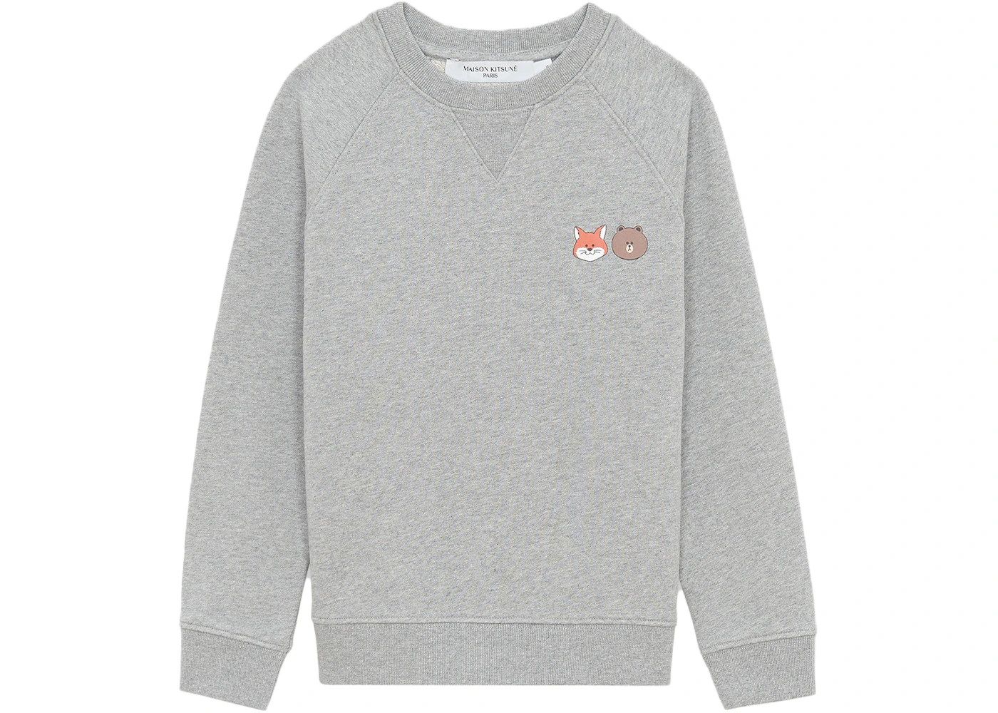 Maison Kitsune x Line Small Print Sweatshirt Grey Melange Kids' - SS21 - US