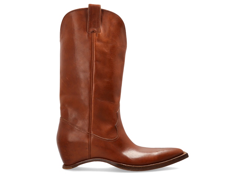 Maison Margiela Heelless Western Leather Boot (Women's) Sneakers in Cognac