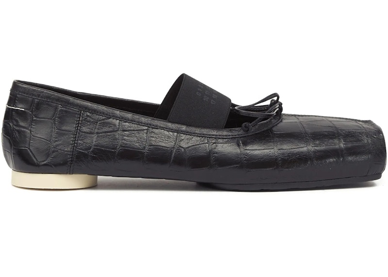 Pre-owned Maison Margiela Mm6 Ballet Flat Croc Print (women's) Sneakers In Black