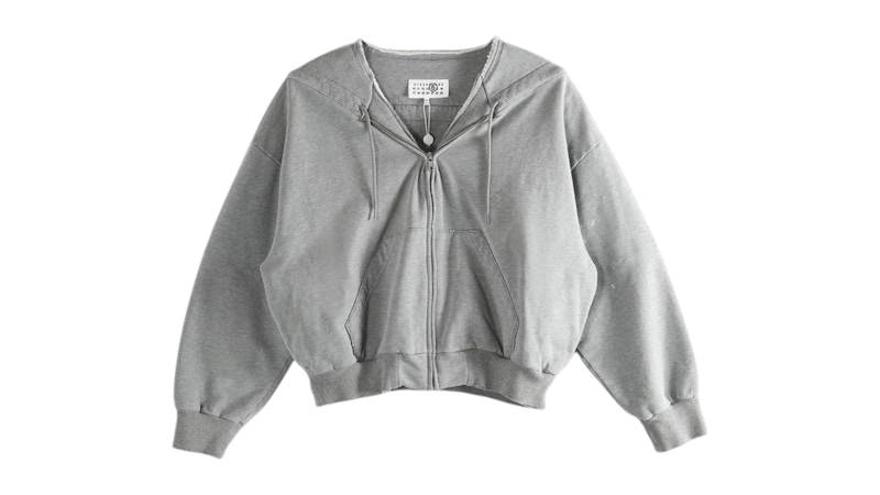 MM6 Maison Margiela パーカー グレーM MM6 Maison Margiela Men's Jacquard Label Hooded Cotton Sweatshirt