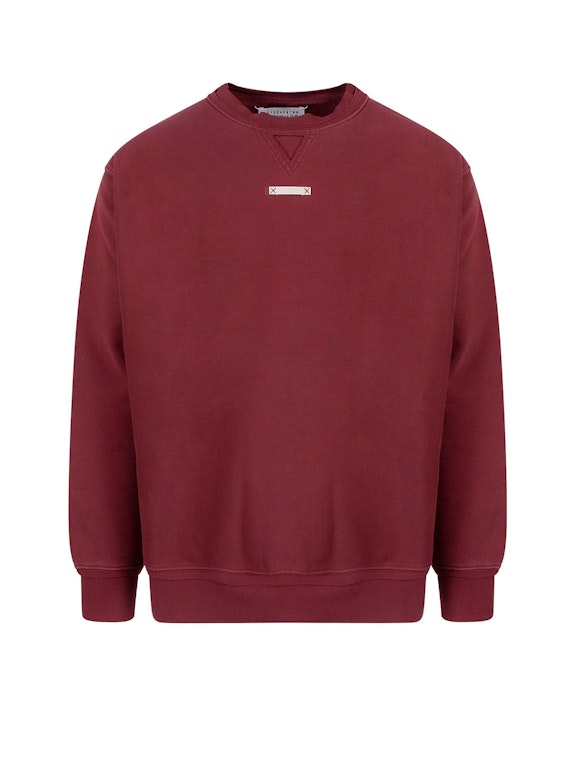 Pre-owned Maison Margiela Man Cotton Frontal Patch Sweatshirt Red