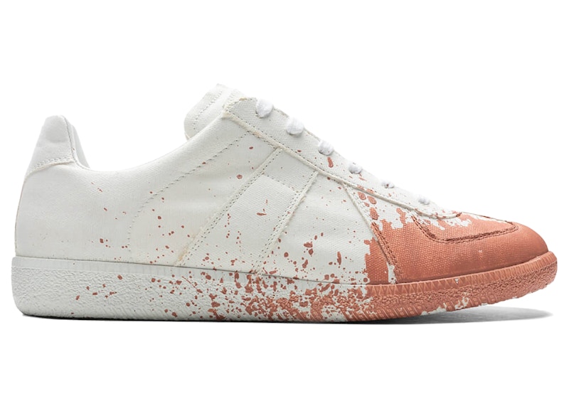 Men's Maison Margiela Replica Paint Splatter Sneakers in White/Coquille