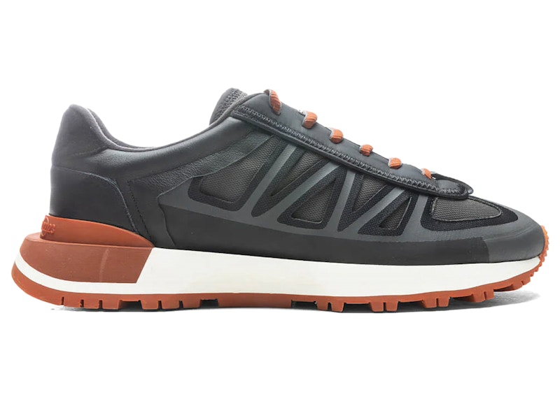 Men's Maison Margiela Runner Evolution Sneakers in Black/Orange