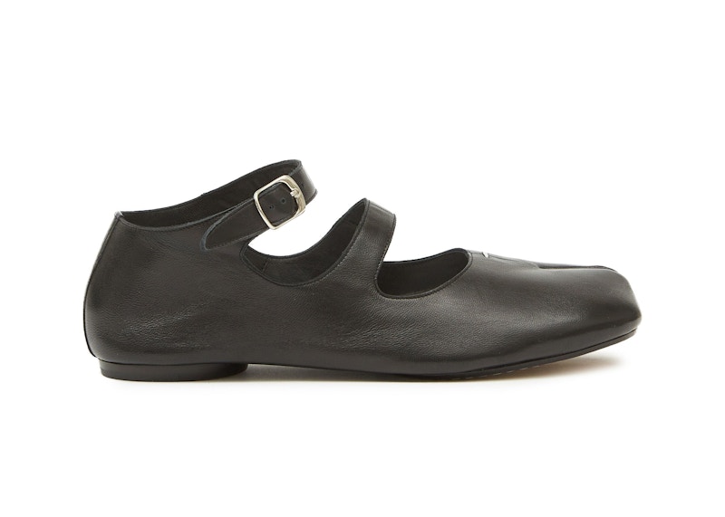 Pre-owned Maison Margiela Tabi Ballerina Double Strap Flats (women's) Sneakers In Black