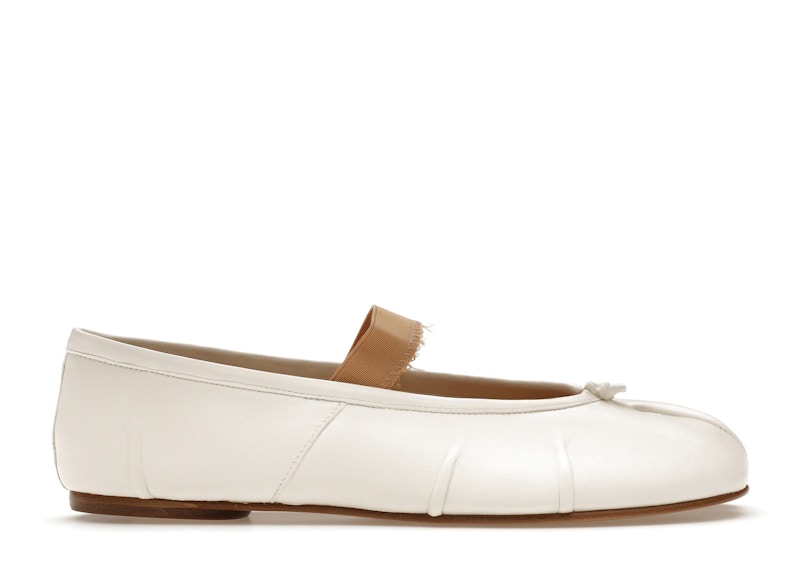 Maison Margiela Tabi Ballerina Flat Elastic Band Ivory Nude