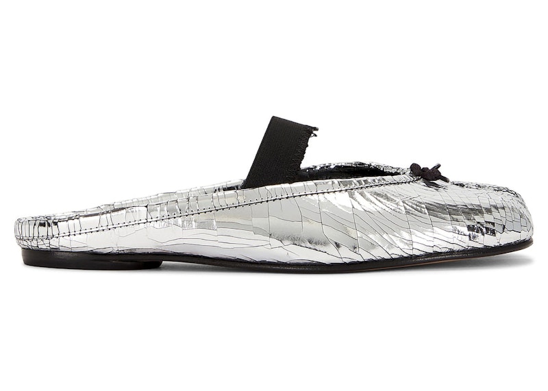 Maison Margiela Tabi Ballet Mule Textured Silver Black