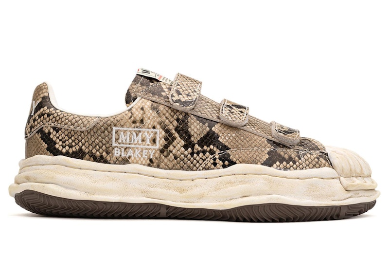 Maison Mihara Yasuhiro Blakey OG Sole Leather Low Velcro Python Printed Natural