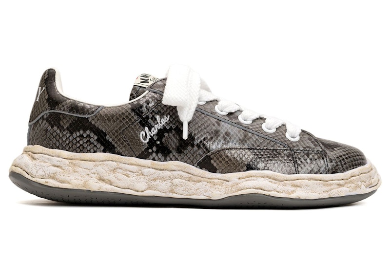 Maison Mihara Yasuhiro Charles OG Sole Leather Low Python Printed Grey