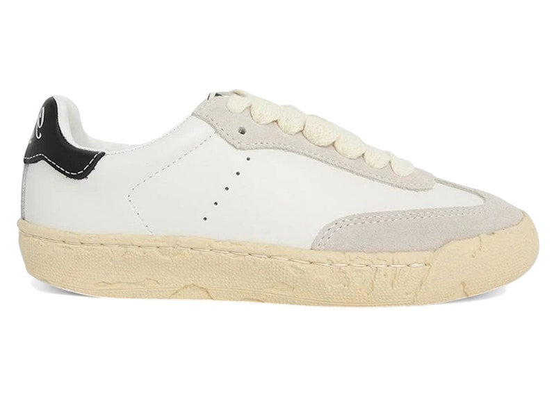 Pre-owned Miharayasuhiro Men's Maison Mihara Yasuhiro Francis Past Sole Leather Sneakers In White